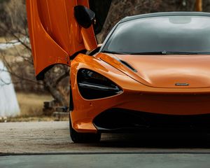 Preview wallpaper mclaren 720s, mclaren, car, supercar, orange, front view