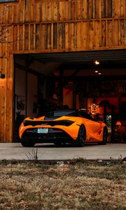 Preview wallpaper mclaren, car, supercar, orange, back view