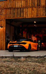 Preview wallpaper mclaren, car, supercar, orange, back view