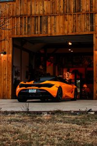 Preview wallpaper mclaren, car, supercar, orange, back view