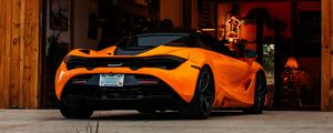 Preview wallpaper mclaren, car, supercar, orange, back view