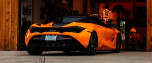 Preview wallpaper mclaren, car, supercar, orange, back view