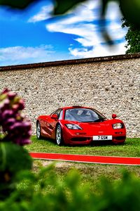 Preview wallpaper mclaren f1, mclaren, car, sports car, red, front view