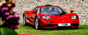 Preview wallpaper mclaren f1, mclaren, car, sports car, red, front view