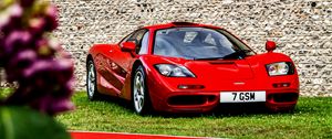 Preview wallpaper mclaren f1, mclaren, car, sports car, red, front view