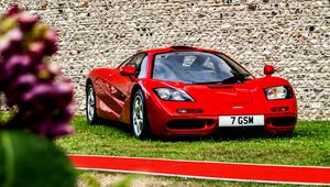 Preview wallpaper mclaren f1, mclaren, car, sports car, red, front view