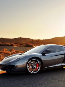 Preview wallpaper mclaren, mp4-12c, sport, car, supercar, gray, sunset