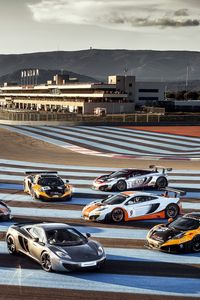 Preview wallpaper mclaren, mp4-12c, supercar, track racing, paul ricard, sky