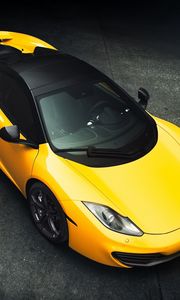 Preview wallpaper mclaren, mp4-12c, top view, yellow