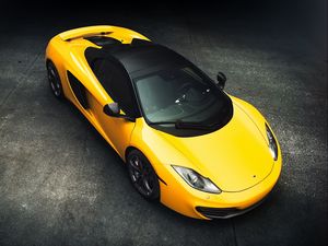 Preview wallpaper mclaren, mp4-12c, top view, yellow