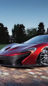 Preview wallpaper mclaren, red, side view, supercar