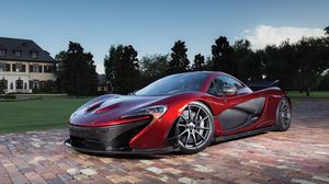 Preview wallpaper mclaren, red, side view, supercar