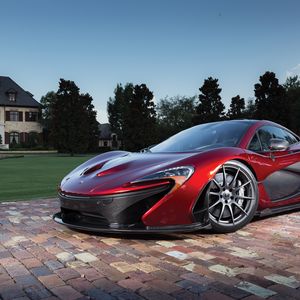 Preview wallpaper mclaren, red, side view, supercar