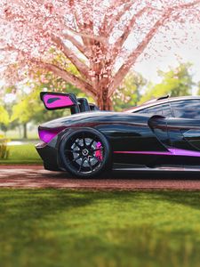 Preview wallpaper mclaren senna, mclaren, side view, sports car, racing, sakura