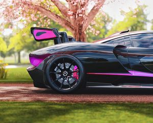 Preview wallpaper mclaren senna, mclaren, side view, sports car, racing, sakura