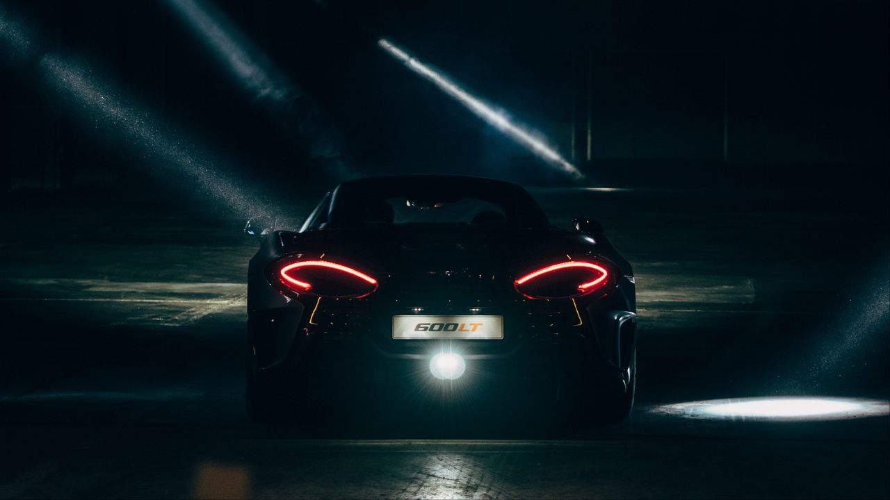 Wallpaper mclaren, sports car, lights, dark