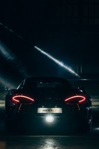 Preview wallpaper mclaren, sports car, lights, dark