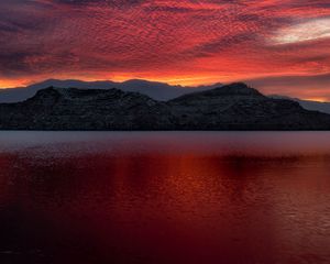 Preview wallpaper mead, usa, lake, mountains, sunset