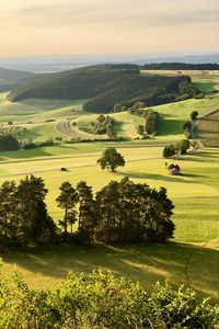 Preview wallpaper meadows, hills, aerial view, landscape, greenery