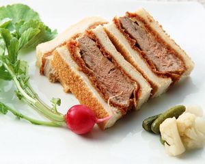 Preview wallpaper meat, herbs, food, sandwich