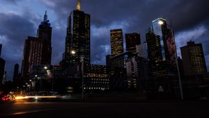 Preview wallpaper melbourne, australia, skyscrapers, night