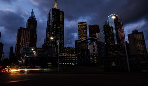 Preview wallpaper melbourne, australia, skyscrapers, night