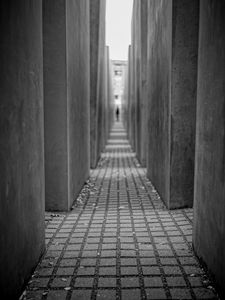 Preview wallpaper memorial, berlin, history, architecture, concrete, bw