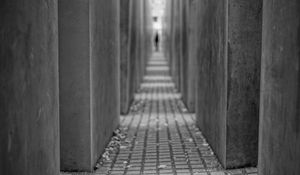 Preview wallpaper memorial, berlin, history, architecture, concrete, bw