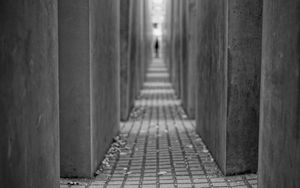 Preview wallpaper memorial, berlin, history, architecture, concrete, bw