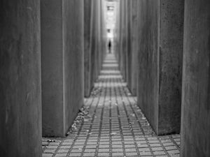 Preview wallpaper memorial, berlin, history, architecture, concrete, bw