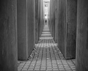 Preview wallpaper memorial, berlin, history, architecture, concrete, bw