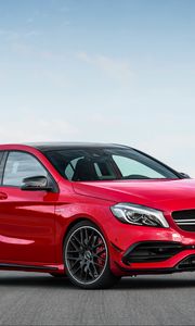 Preview wallpaper mercedes, amg, a-class, w176, red, side view