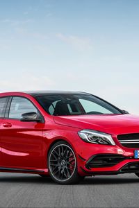 Preview wallpaper mercedes, amg, a-class, w176, red, side view
