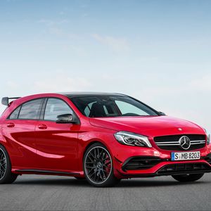 Preview wallpaper mercedes, amg, a-class, w176, red, side view