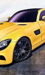 Preview wallpaper mercedes, amg, gt, yellow, side view