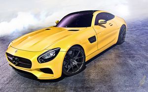 Preview wallpaper mercedes, amg, gt, yellow, side view