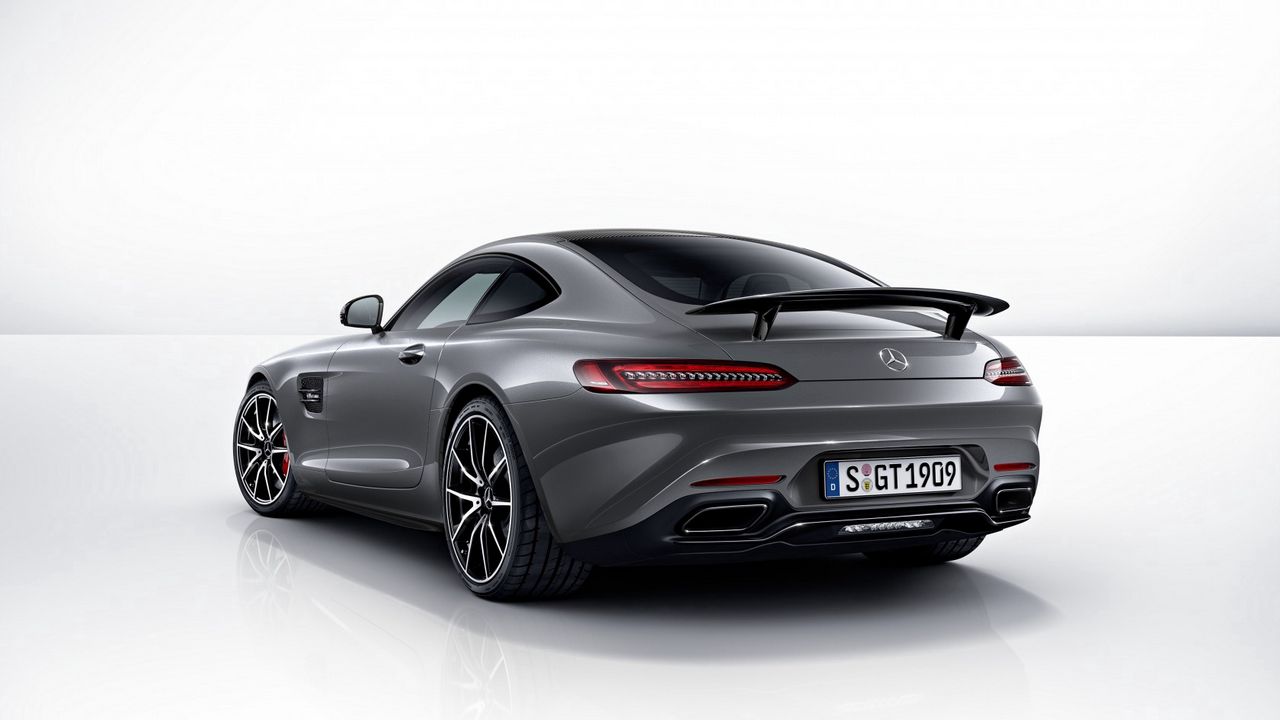 Wallpaper mercedes, amg, gt, 2014, gray, rear view, edition 1