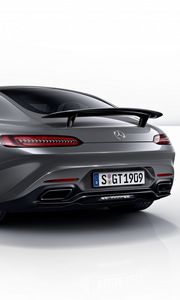 Preview wallpaper mercedes, amg, gt, 2014, gray, rear view, edition 1