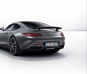 Preview wallpaper mercedes, amg, gt, 2014, gray, rear view, edition 1