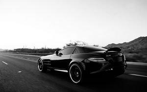 Preview wallpaper mercedes benz, car, black, track, style