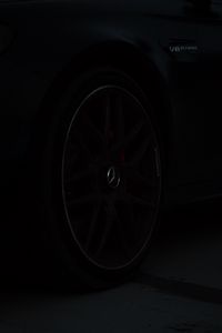 Preview wallpaper mercedes benz, car, wheel, dark, black