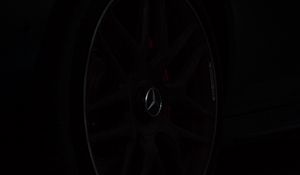 Preview wallpaper mercedes benz, car, wheel, dark, black