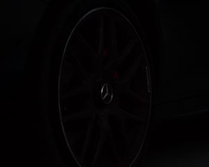 Preview wallpaper mercedes benz, car, wheel, dark, black