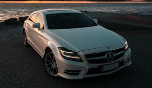 Preview wallpaper mercedes benz cls, mercedes benz, car, front view, headlights