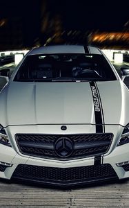 Preview wallpaper mercedes benz cls, mercedes benz, night, front view, bumper