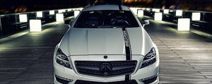 Preview wallpaper mercedes benz cls, mercedes benz, night, front view, bumper