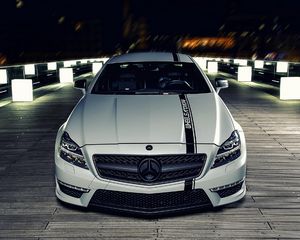 Preview wallpaper mercedes benz cls, mercedes benz, night, front view, bumper