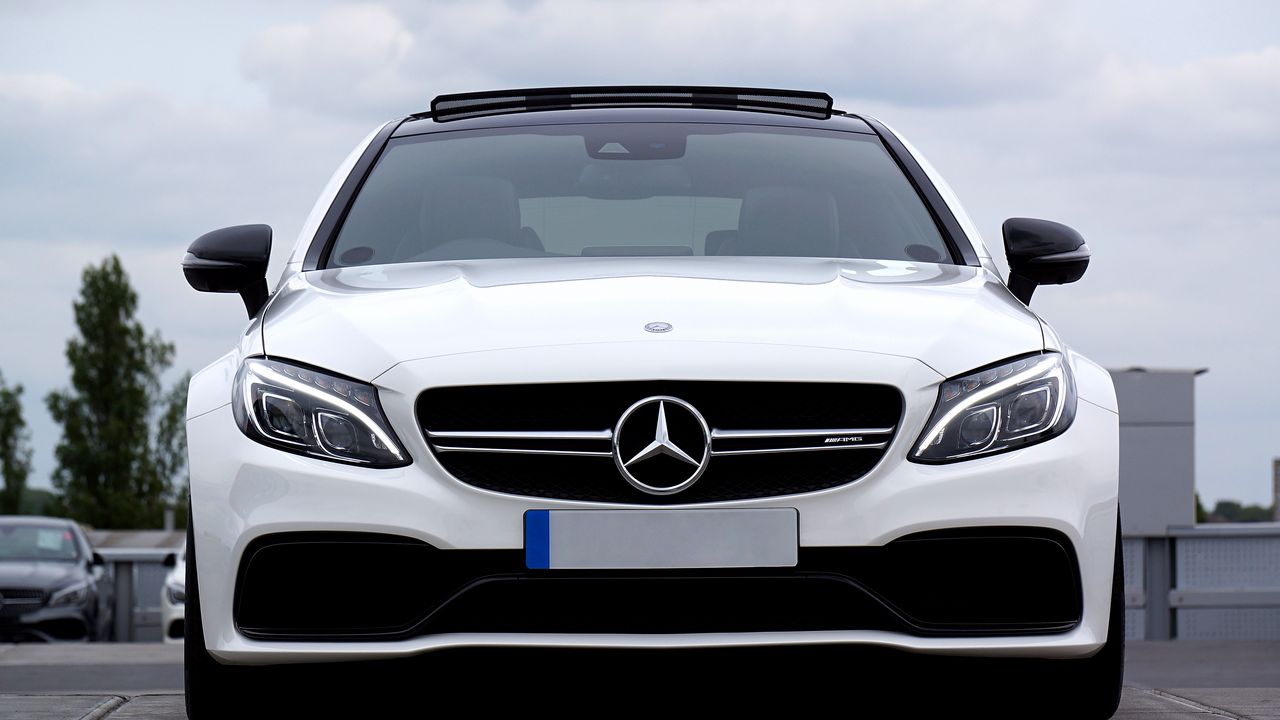 Wallpaper mercedes c63 amg, mercedes, car, white, front view