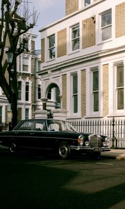 Preview wallpaper mercedes, car, black, retro