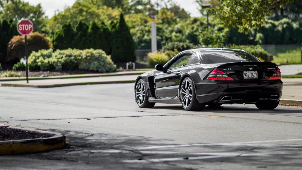 Wallpaper mercedes, car, black, road